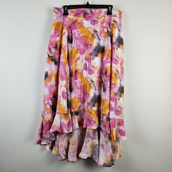 Torrid Multi Watercolor Tie-Dye Off Shoulder Skirt Set Size 1/1X Summer Party - Picture 9 of 12